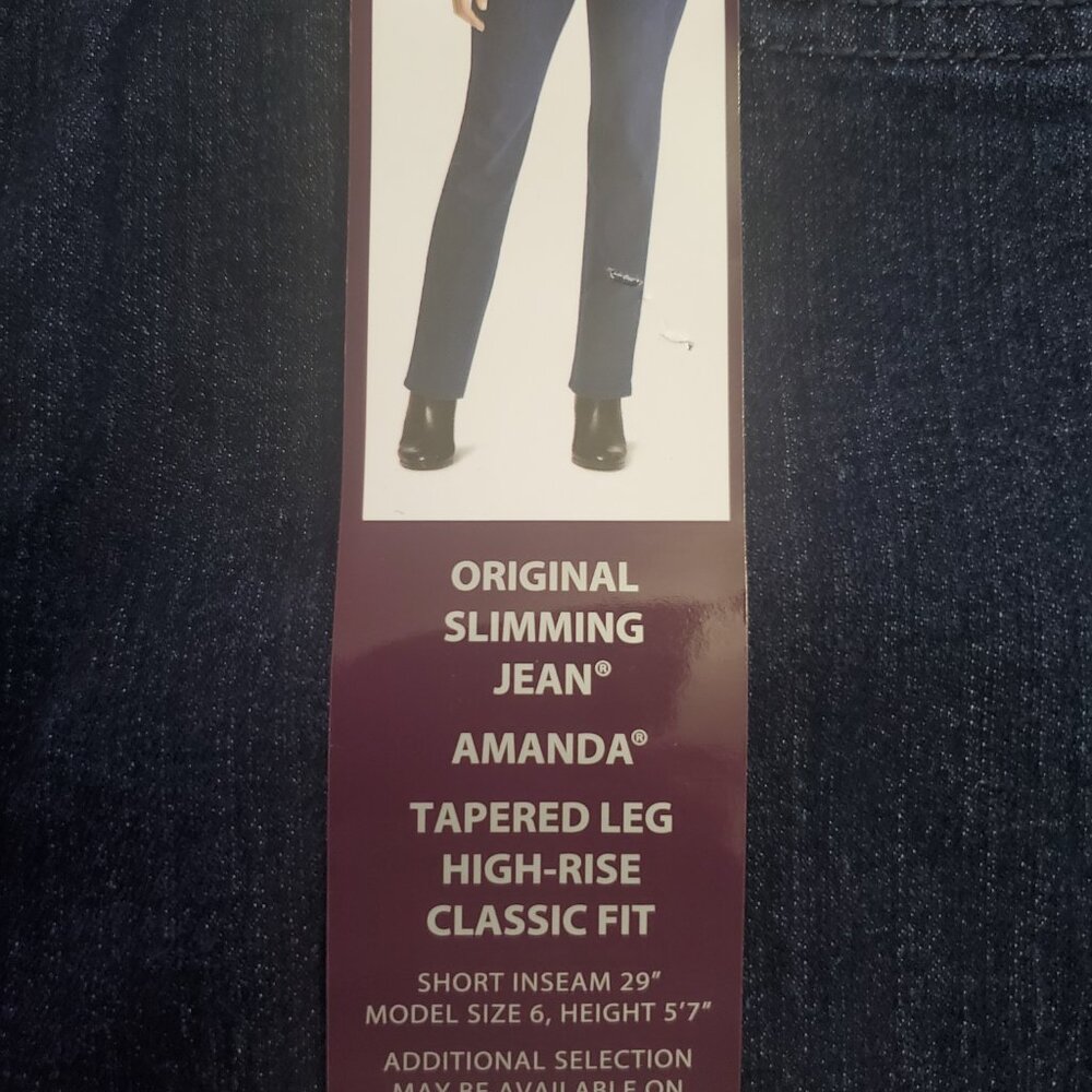 NWT Women's Gloria Vanderbilt Amanda jeans size 12 short - Picture 2 of 3